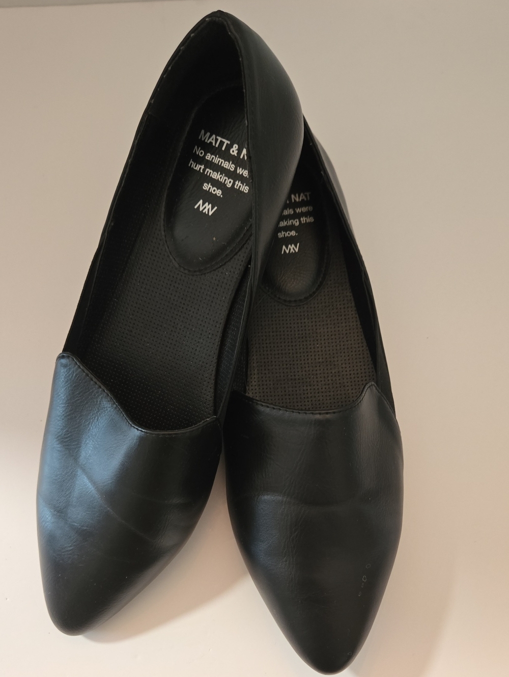 Matt & Nat Black Pointed Toe Vegan Flats